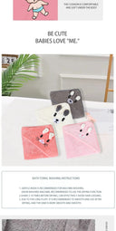 CuteCartoon Animals Soft Coral Velvet Quick-Dry Bath Towel