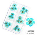 12/18Pcs/box 3D Dried Flowers Nail Art Decorations Dry Floral Bloom Stickers DIY Manicure Charms Designs For Nails Accessories  ourlum.com SSDF22  