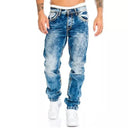 Mens Jeans Brands Straight Stretch Slim Jean Homme Casual Pants