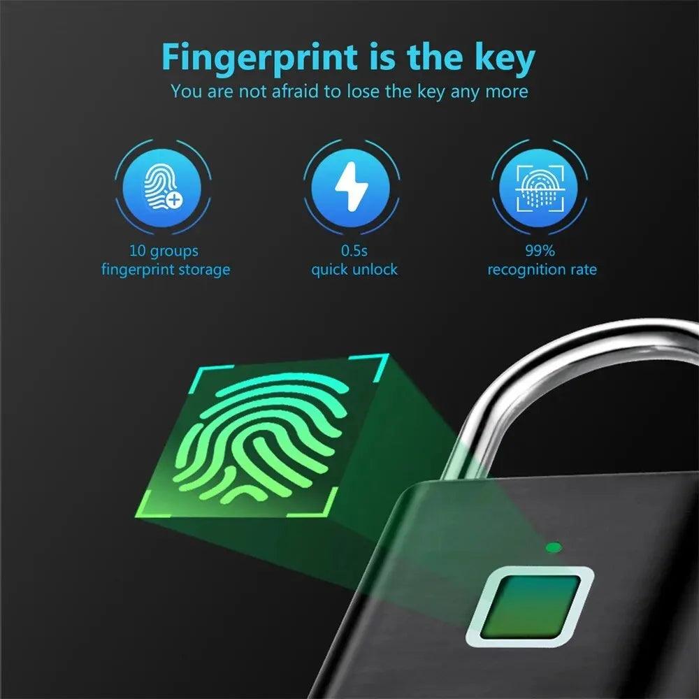 KERUI Fingerprint Smart Padlock: Secure Portable Lock for Travel  ourlum.com   