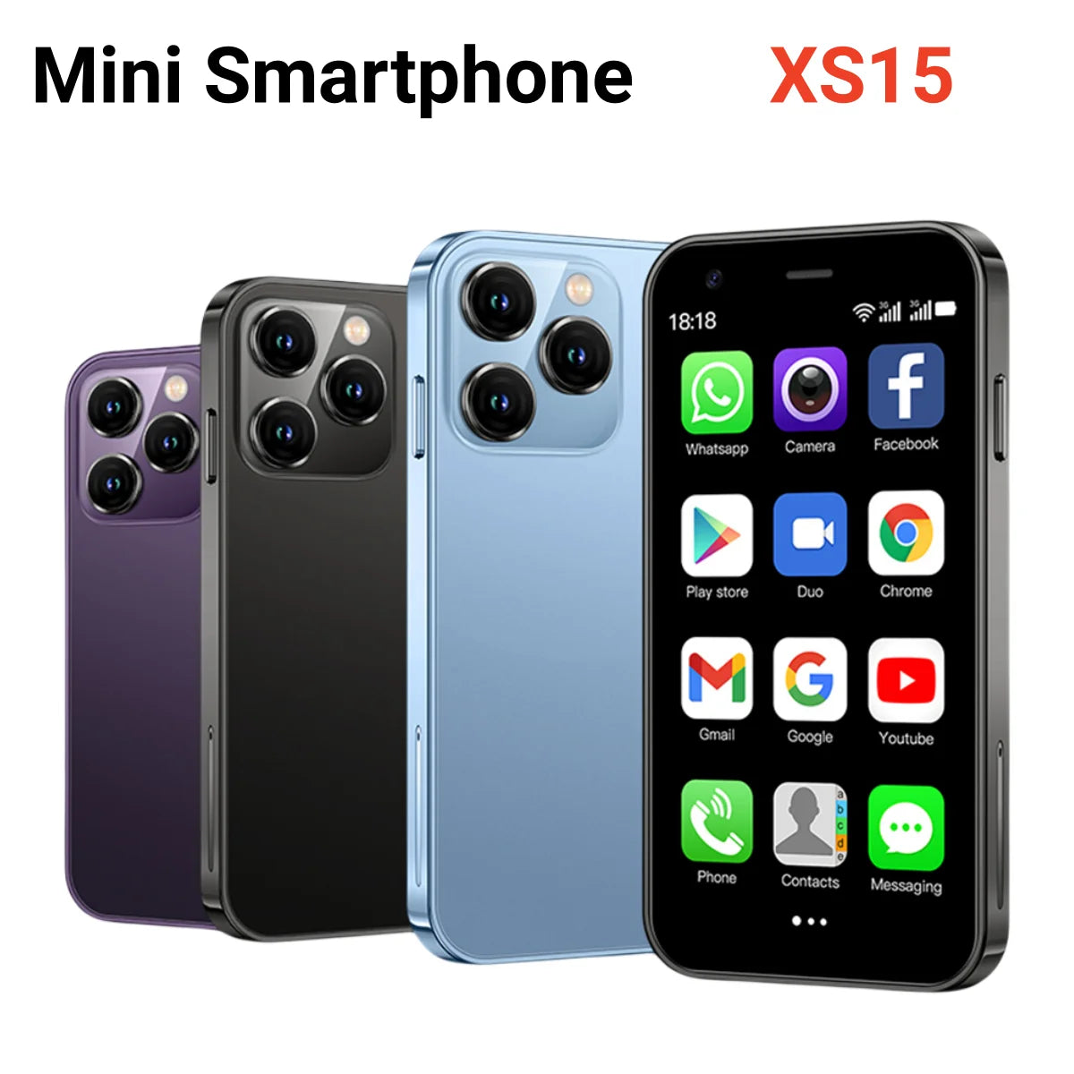 SOYES XS15 Mini Smartphone Android 3.0 inch Display 2GB RAM 16GB ROM Dual SIM Google Play Store 3G Original Small Mobile Phones