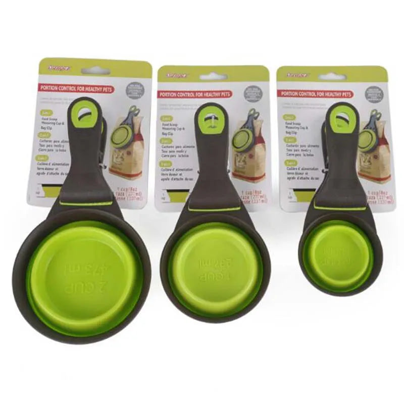 Silicone Folding Pet Bowl Spoon Combo : Durable, Portable, Versatile  ourlum.com   