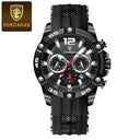 POEDAGAR Chronograph Watch Military Quartz Timepiece for Men