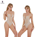 Plus Size Strap Bodysuit Corset - Seamless Shapewear with 5 Plastic Bones