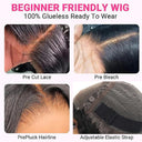 Luxury Brazilian Straight HD Lace Front Wig Glueless Natural Look