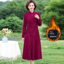 Middle-Aged Jacquard Dress Stylish Autumn Essential Attire