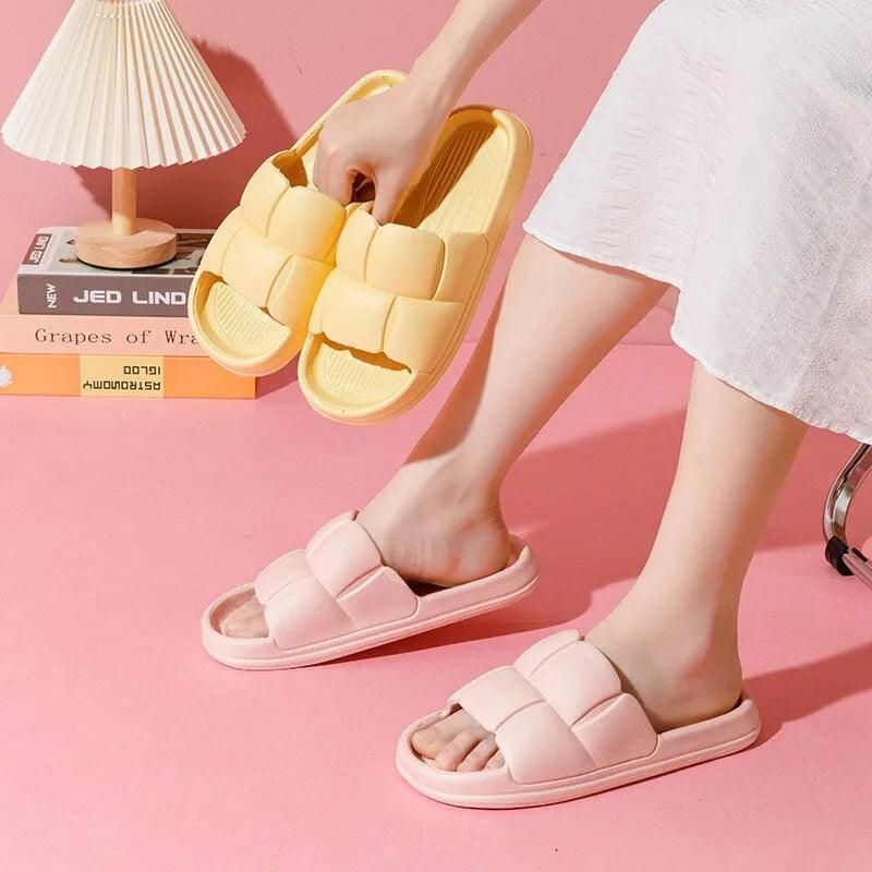 Thick Bottom Soft Sole Indoor Lady Sandals Non-Slip Summer Flip Flops  ourlum.com   