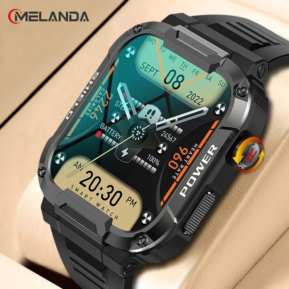 MELANDA Military Smartwatch: Outdoor Bluetooth Watch with GPS Tracker & Health Monitoring  ourlum.com   