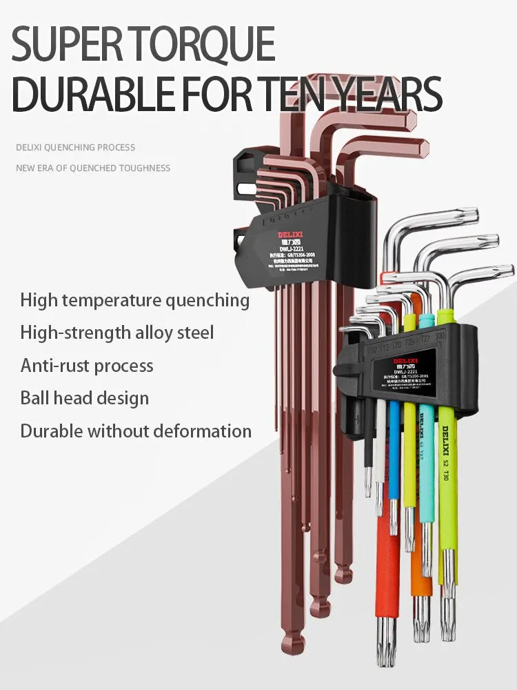 L Type Hand Tools Kit Allen Key Set Hex Wrench Screwdriver Set Hexagon Spanner Universal Ball End Torx Star Keys Tool