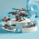 City Vehicles Building Blocks Set for Creative Kids: Construct Fire Car, Police Truck, Crane, Tank, Helicopter Bricks.  ourlum.com   