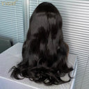 YYsoo Long Black Body Wave Lace Front Wig Luxe Heat Resistant