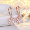 Starlight Elegance Silver Star Stud Earrings Dazzling Zircon Design