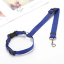 Pet Car Safety Belt with Adjustable Harness and Leash  ourlum.com Blue  