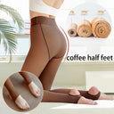 Winter Comfort Thermal Leggings - Stylish Slim Translucent Stockings & Pants - Elastic Sexy Thick Pantyhose - 80g 200g  ourlum.com Coffee half feet 80g-thin 