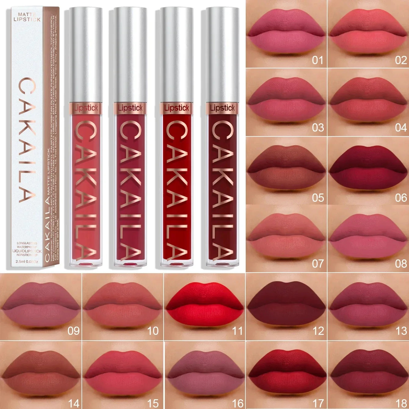 18 Colors Matte Lipgloss Wholesale Cheap Liquid Lipstick Makeup Lip Color Batom Long Lasting Sexy Red Pink Nude Lip Gloss Bulk  ourlum.com   