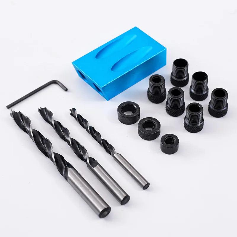 Pocket Hole Jig Kit: Durable Aluminum Joinery Tool for Woodwork Joint Angle Locator  ourlum.com   