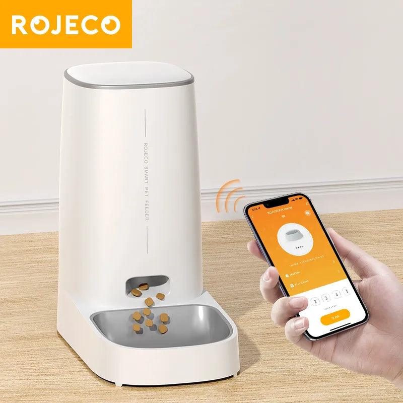 ROJECO Smart WiFi Automatic Cat Feeder: Control, Schedule, Feed Pets  ourlum.com   