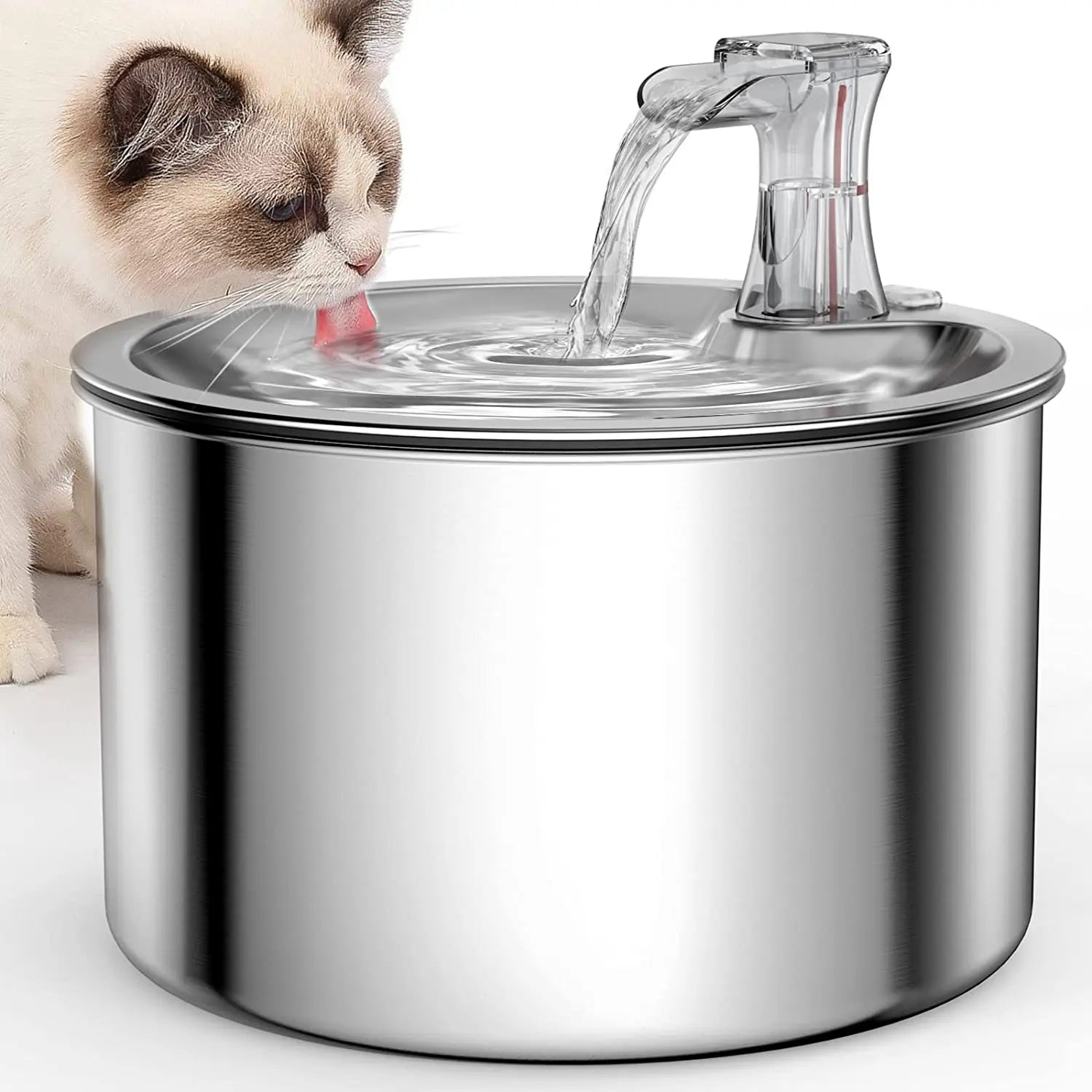 2L fully stainless steel pet water dispenser Automatic cat water fountain with optional sensor  and heater