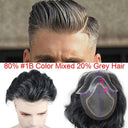 Premium Grey Lace Front Hairpiece for Men Natural Look