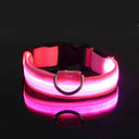 Glowing Nylon LED Dog Leash and Collar Set for Night Safety  ourlum.com Pink XS 