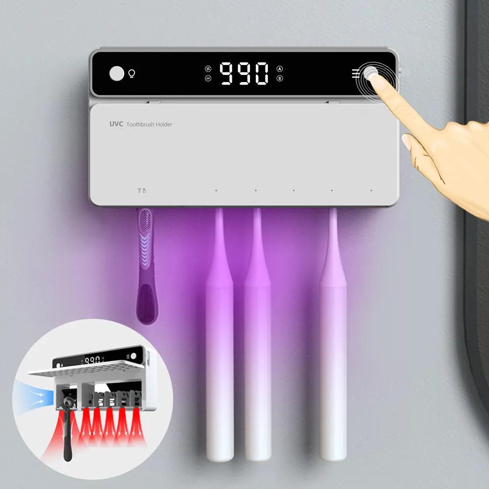 UV Toothbrush and Razor Sterilizer with Fast Drying and LED Display - Rechargeable Bathroom Upgrade  ourlum.com   