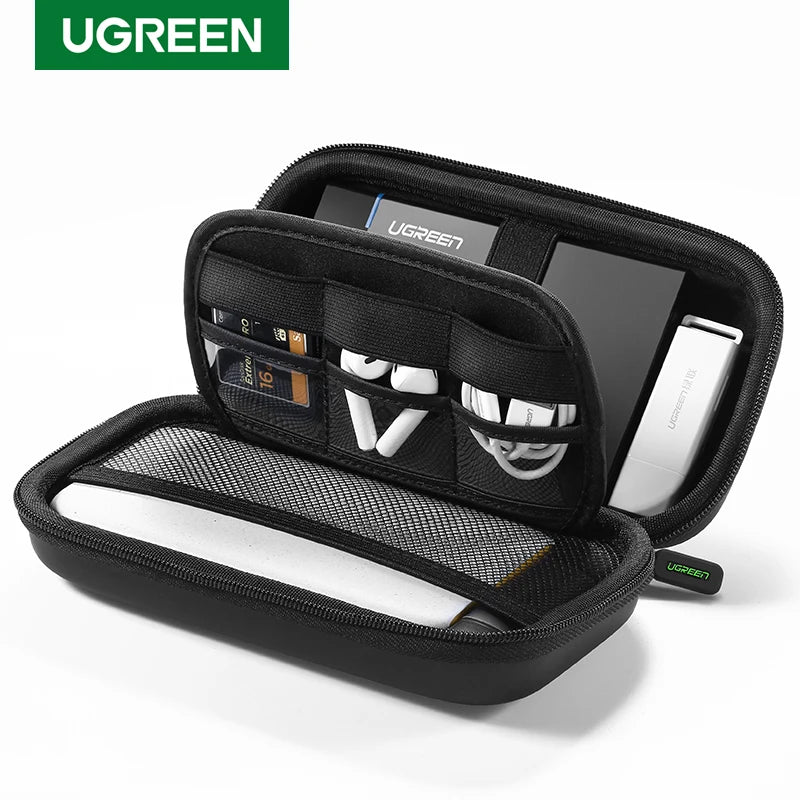UGREEN Storage Case for Hard Disk Drive Portable Power Bank Case for External Hard Drive SSD HDD Protective Pouch Travel Bag Box  ourlum.com   