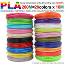 3D Pen Printing Filament: Safe, Odorless Refill for Kids - Variety of Colors  ourlum.com 20 Colors 200M PLA  