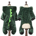 Cozy Fleece Pet Jumpsuit for Small Pets - Stylish and Functional outfit for Dogs, Cats, and Rabbits  ourlum.com Dinosaur XS 