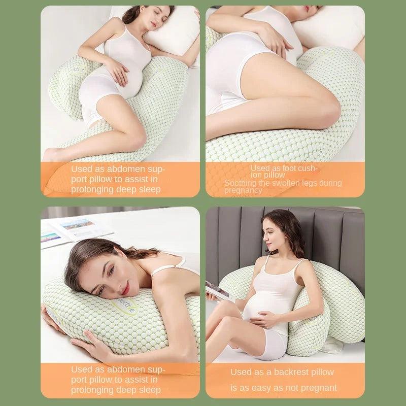 U-Shaped Memory Foam Pillow for Side Sleepers - Removable Cotton Cover, Ergonomic Waist Support, and Travel-Friendly Design