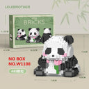 Kawaii Panda Micro Building Block Animals Toy: Creative DIY Assembled Bricks, Christmas Gift  ourlum.com W1108(Easy version)  