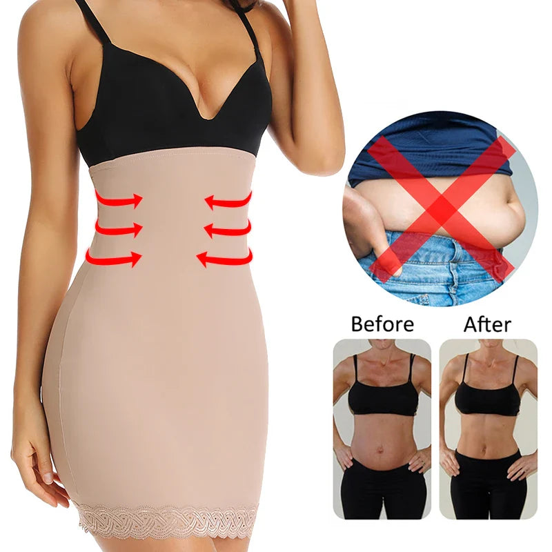 High Waist Seamless Half Slip Shapewear for Comfort & Style Under Dresses