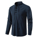 2023 Men's Vintage Cotton Linen Casual Shirt Stylish Long Sleeve Tee