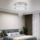 Crystal Chandelier Chrome Ceiling Lamps Led Flush Mount Light