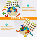 Wooden 3D Hexagonal Brain IQ Educational Puzzle Game for Kids  ourlum.com   