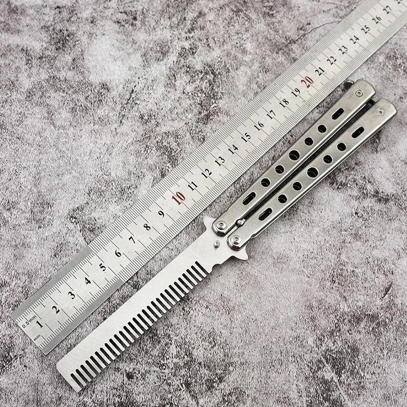 Butterfly Knife Comb - Stainless Steel Hair Styling Practice Tool