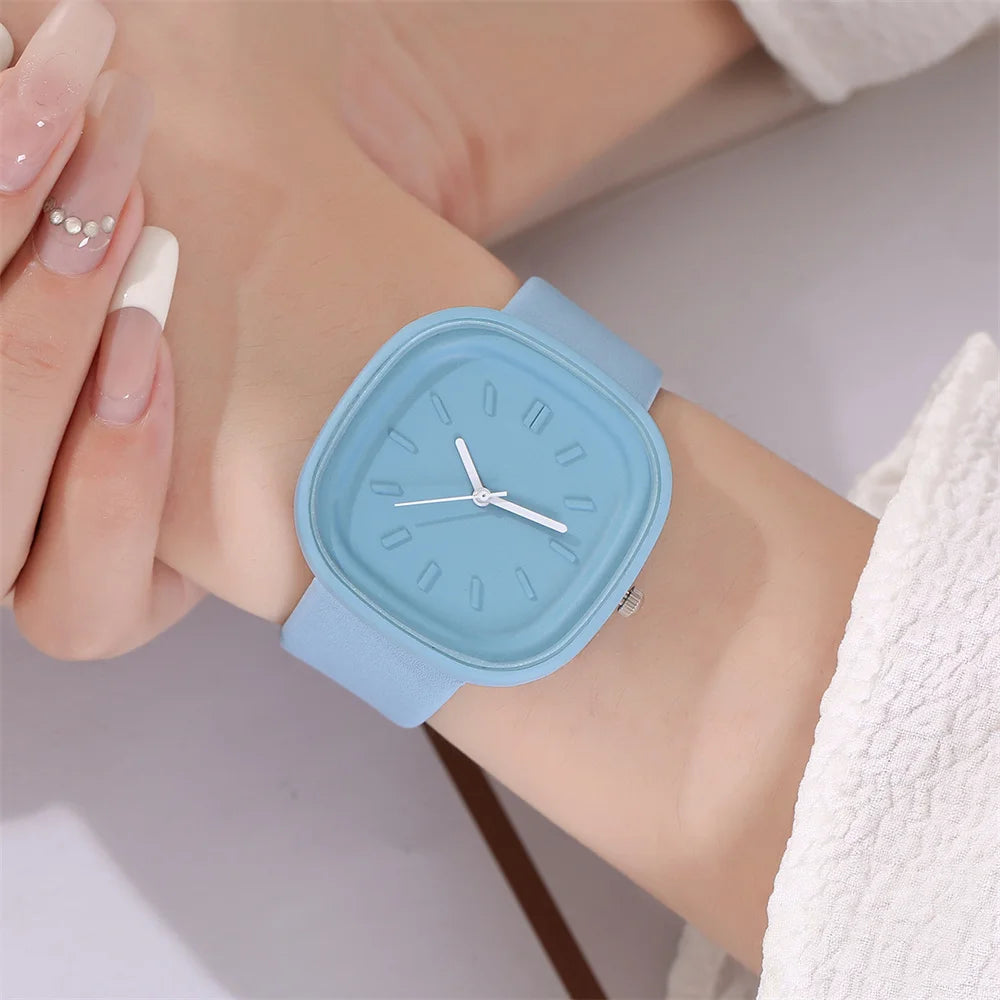 Elegant Square Women’s Quartz Watch with Leather Straps - Fashionable Wristwatch for Stylish Ladies  OurLum.com   