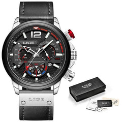 LIGE Chronograph Sport Watch: Stylish Timepiece for Athletes and Pilots