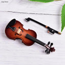 8cm Collection Decorative Ornaments Mini Violin Wooden Gifts