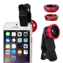 3in1 Fisheye Wide Angle Micro Camera Lens for IPhone Xiaomi Redmi 3IN1 Zoom Fish Eye Len on Smartphone Lenses with Phone Clip