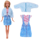 Barbie Doll Fashion Set: Chic Coat and Dress for Dolls