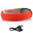 LED Glow Safety Dog Collar: Adjustable Flashing Necklace for Dogs and Cats  ourlum.com Red USB charging XS Neck 28-38cm 