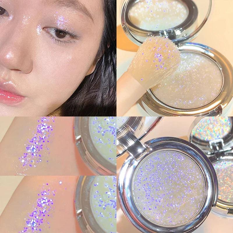 Monochrome Highlighter Palette Polarized Glitter Eye Shadow Powder Makeup Face Body Shimmer Shine High Light Iluminador Cosmetic  ourlum.com   