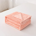 1pc Solid Color Flannel Blanket Soft Warm Throw for Travel