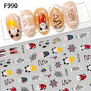 Festive Santa & Snowman Nail Art Stickers for Manicures