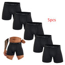 5pcs Pack 2023 Men Panties Polyester Underwear Male Brand Boxer And Underpants For Homme Lot Luxury Set Sexy Shorts Gift Slip