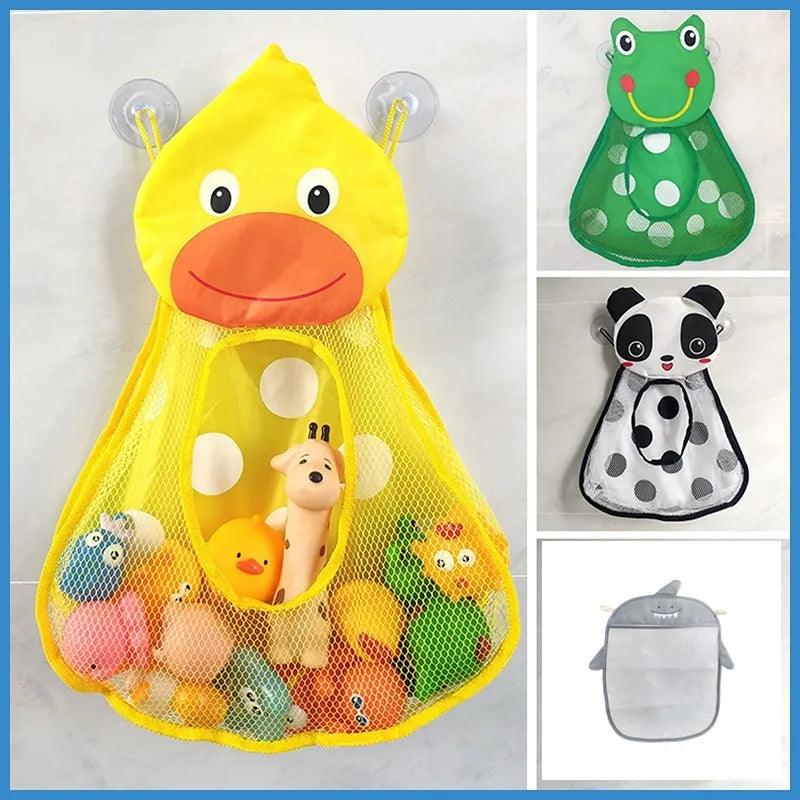 Bath Time Fun Organizer: Cute Duck Frog Mesh Net Toy Storage Bag  ourlum.com   