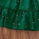 Dark Green Princess Dress Elegant Layered Square Collar