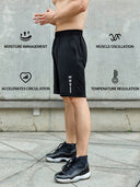 SONECHOKI Running Shorts Men Striped Printing Loose Fit