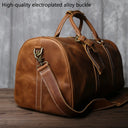 New Retro Male Carry-on Bag Large Capacity Leather Bag