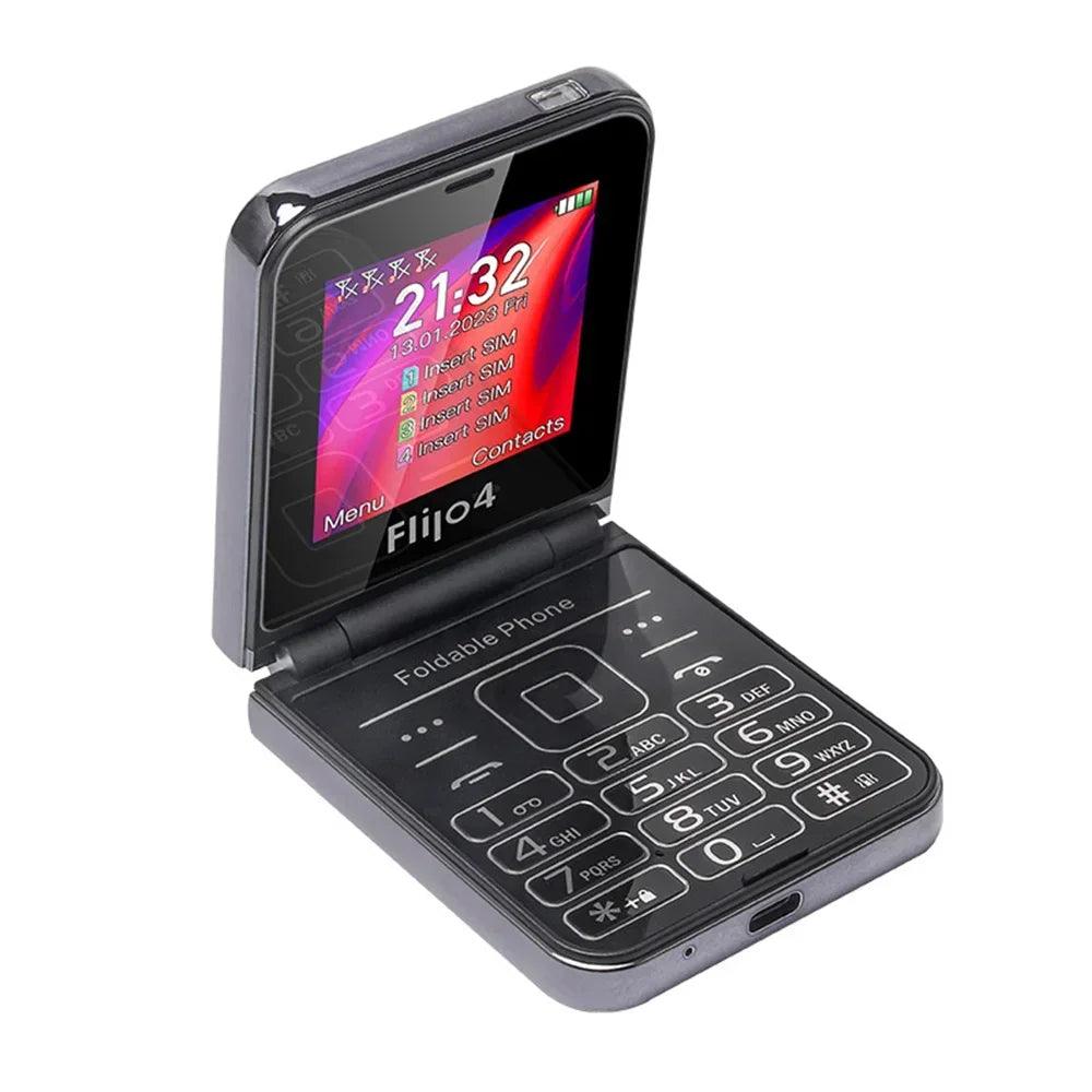 UNIWA F265 10CP Fold Flip Phone 2G Mobile Phone for Elderly Dual Screen Single Nano Big Push-Button  1400mAh Battery